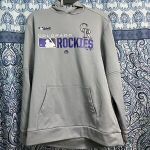 Colorado Rockies Hoodie - Mens M - Majestic Authentic Collection - Sweatshirt